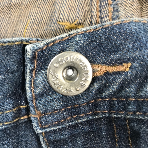 Southpole Moto Biker Jeans Men 40x34 Blue Grunge Distressed 100% Cotton Y2K - Picture 12 of 13